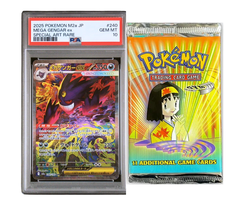 *DOUBLE BANGER* PSA 10 2025 MEGA GENGAR EX + GYM HEROES BOOSTER PACK (ERIKA)