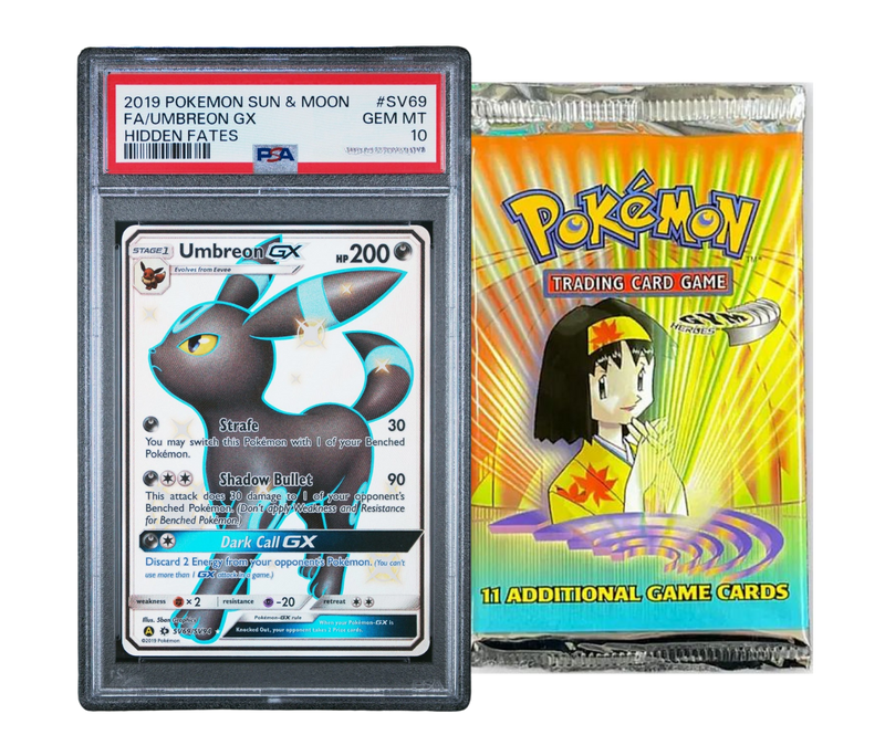 *DOUBLE BANGER* PSA 10 2019 UMBREON HIDDEN FATES + GYM HEROES BOOSTER PACK (ERIKA)